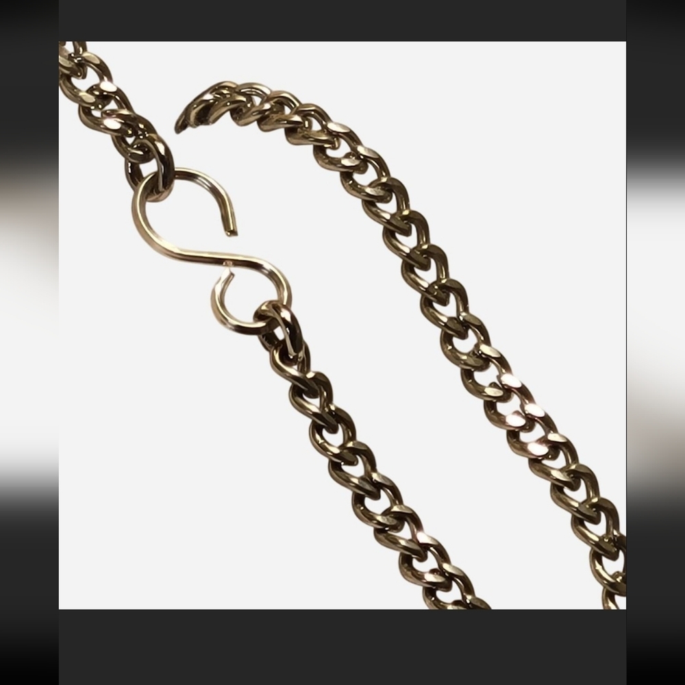 Solid 925 Sterling Silver Cuban Link Bracelet  - 3.5mm - Vintage - w/  S Hook
